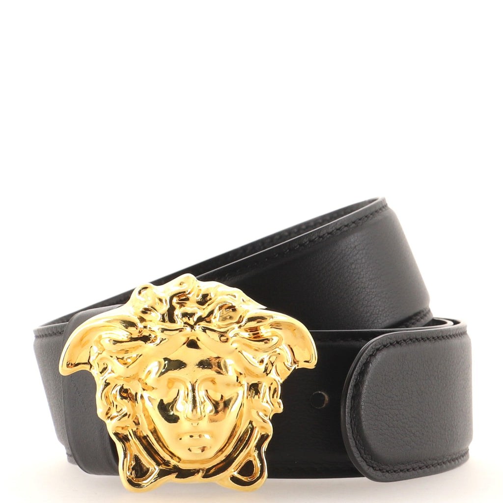 Medusa Buckle Belt Leather Wide 85