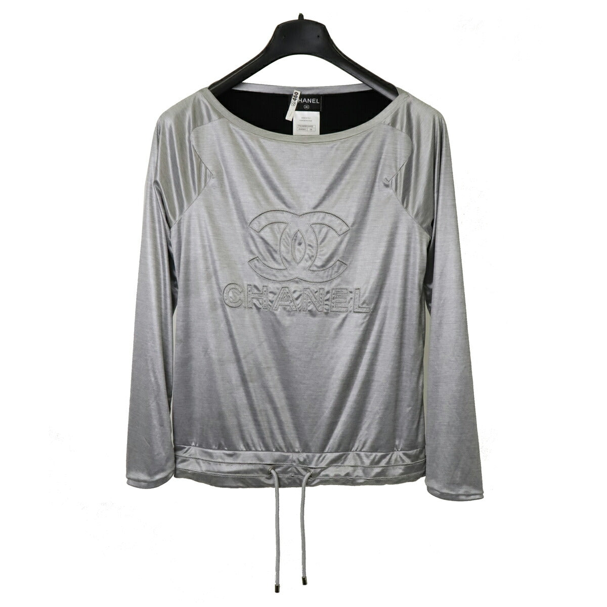 Chanel Polyester Coco Mark Boat Neck Long Sleeve Top
