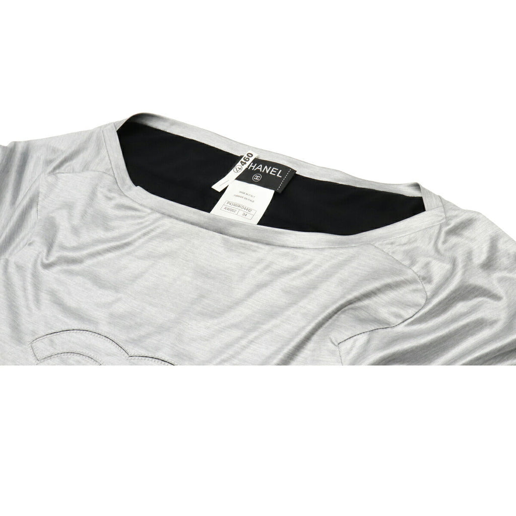 Chanel Polyester Coco Mark Boat Neck Long Sleeve Top