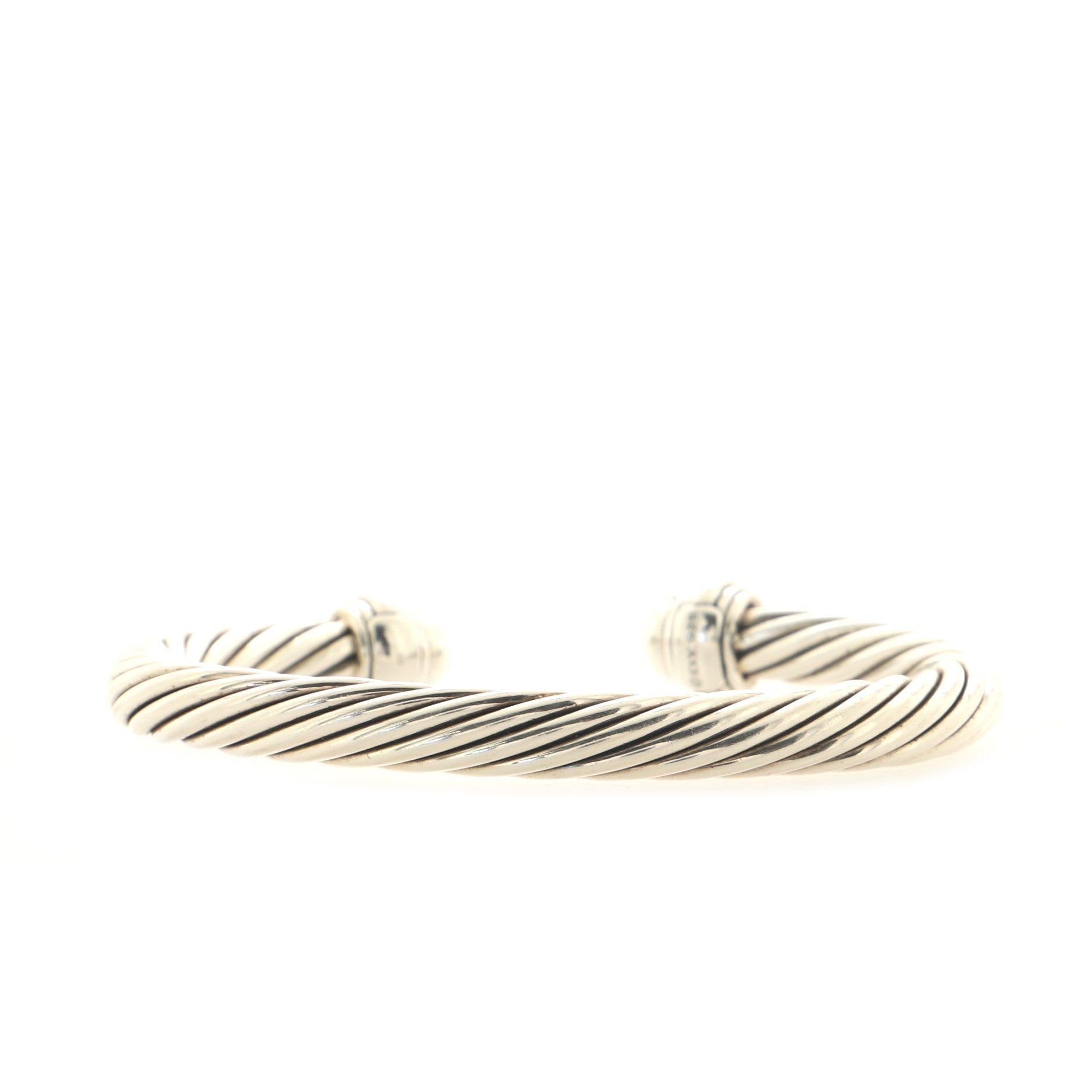 Cable Classic Bracelet Sterling Silver with Pave Diamonds 7mm