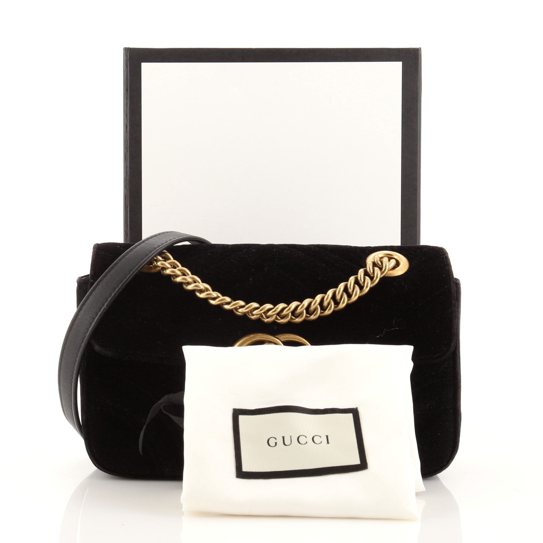 GG Marmont Flap Bag Matelasse Velvet Mini