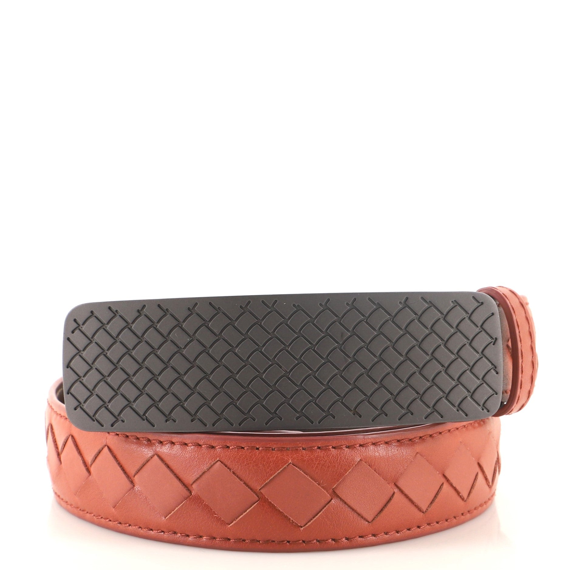 Intrecciato Engraved Buckle Belt Intrecciato Nappa Thin 90