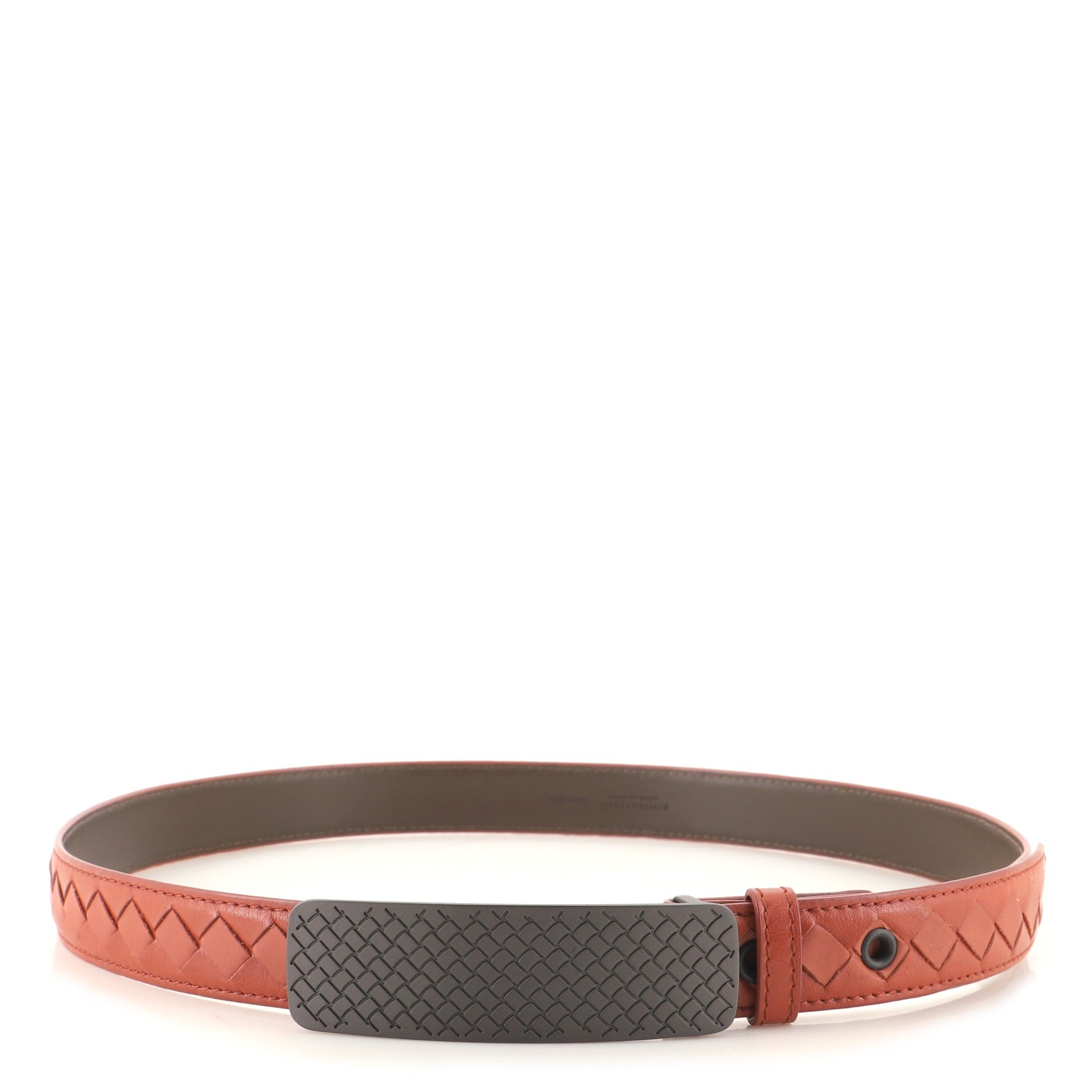 Intrecciato Engraved Buckle Belt Intrecciato Nappa Thin 90