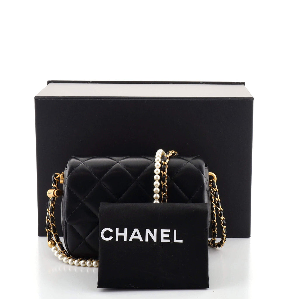 My Perfect Adjustable Chain Flap Bag Quilted Lambskin with Pearls Mini