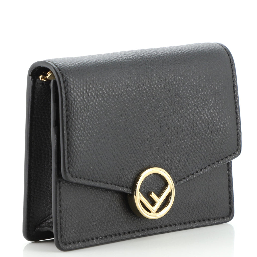 F is Fendi Envelope Wallet on Chain Leather Mini