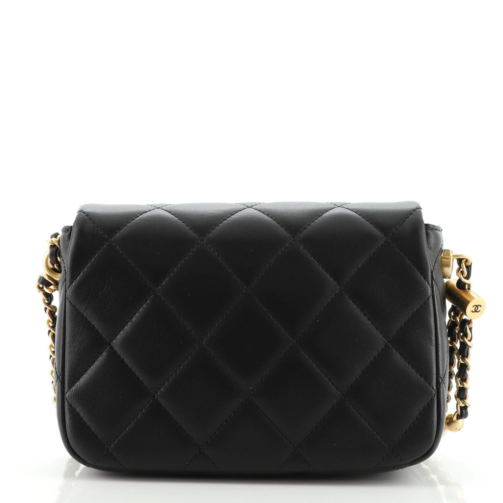 My Perfect Adjustable Chain Flap Bag Quilted Lambskin with Pearls Mini