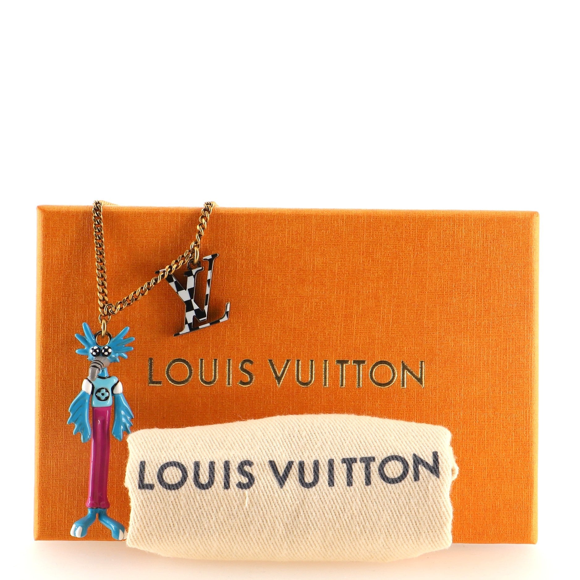 LV Friends Pendant Necklace Metal and Enamel
