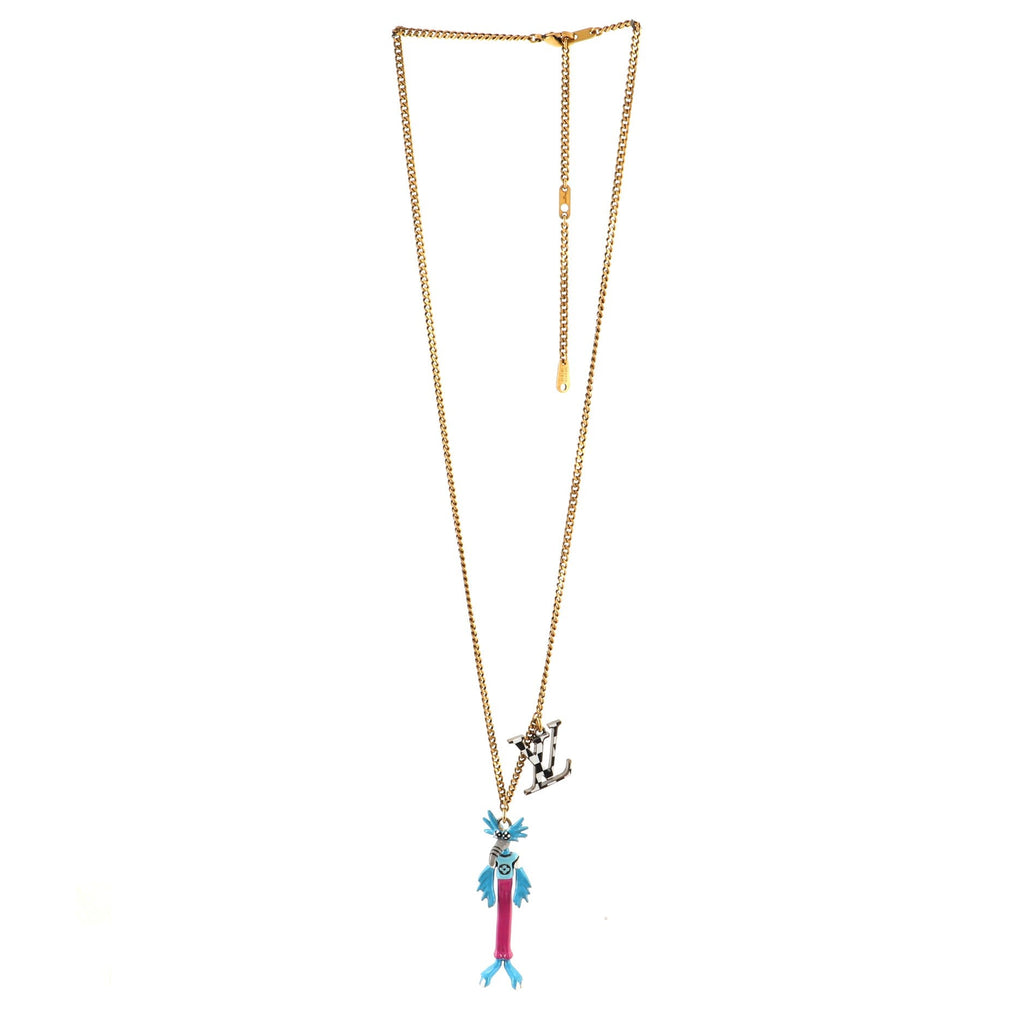LV Friends Pendant Necklace Metal and Enamel
