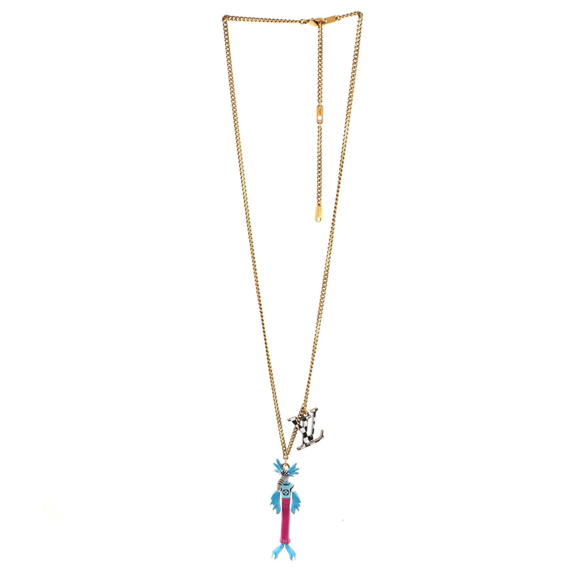 LV Friends Pendant Necklace Metal and Enamel