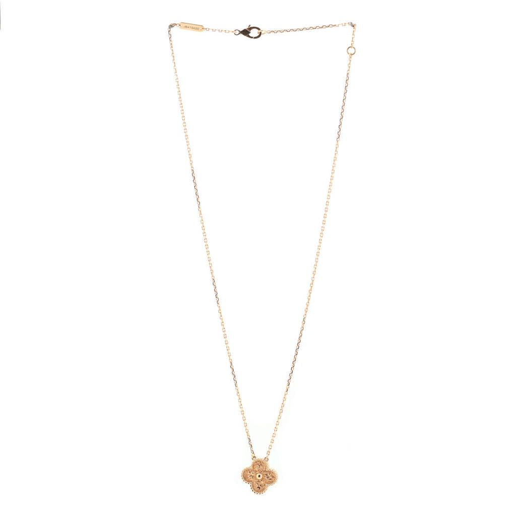 Vintage Alhambra Pendant Necklace 18K Rose Gold
