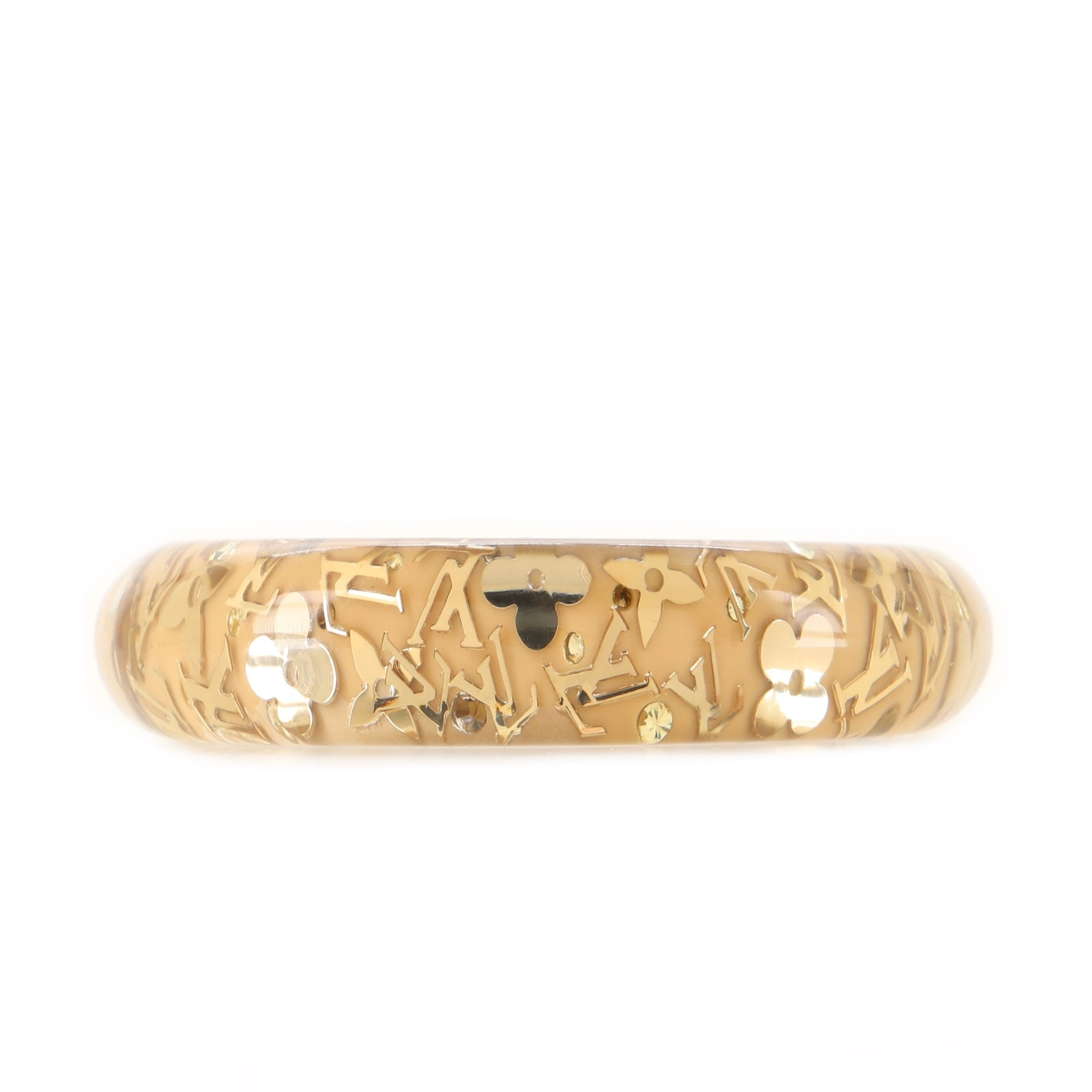 Inclusion Bangle Bracelet Resin with Crystals GM