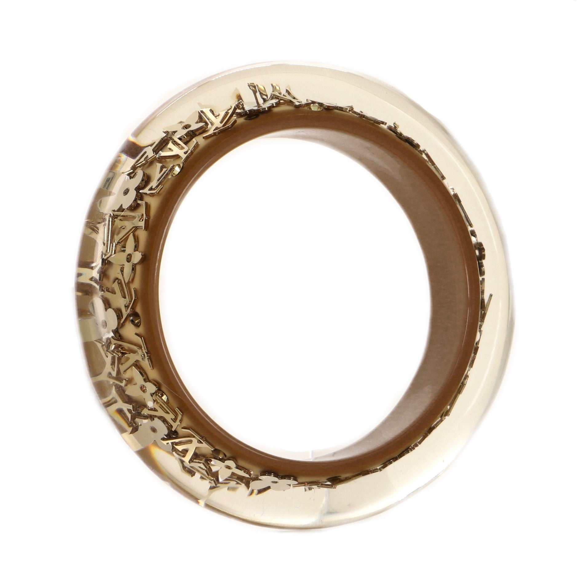 Inclusion Bangle Bracelet Resin with Crystals GM