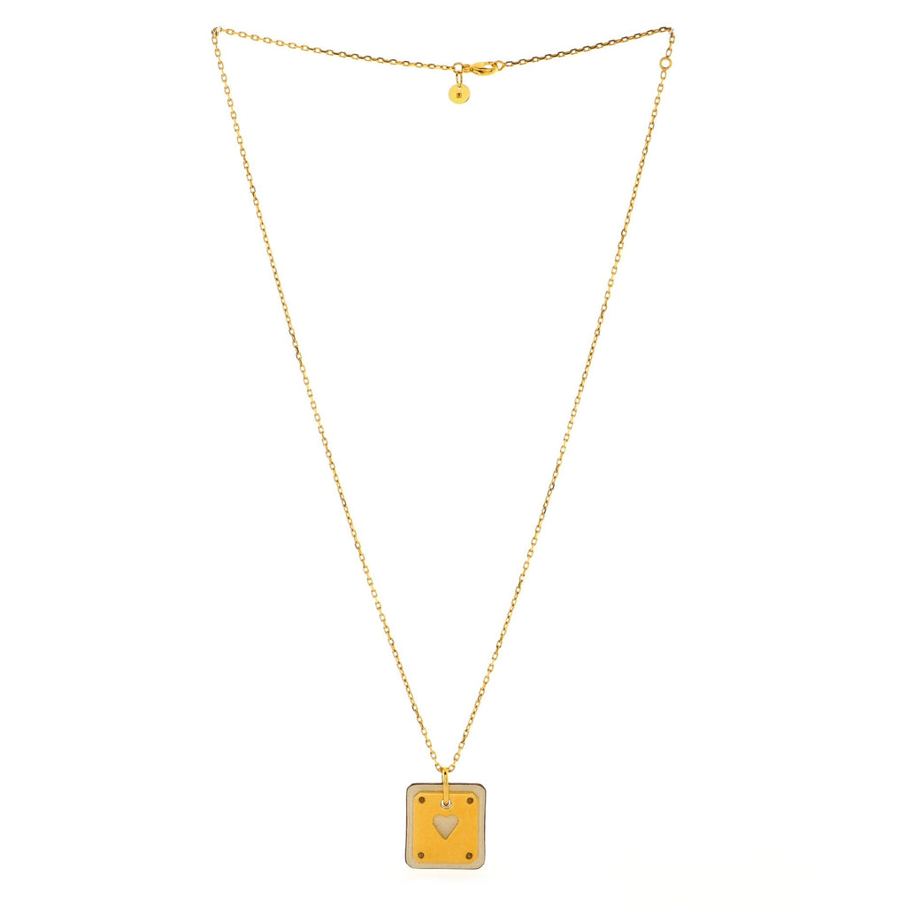 As de Coeur Pendant Necklace Metal and Leather Small