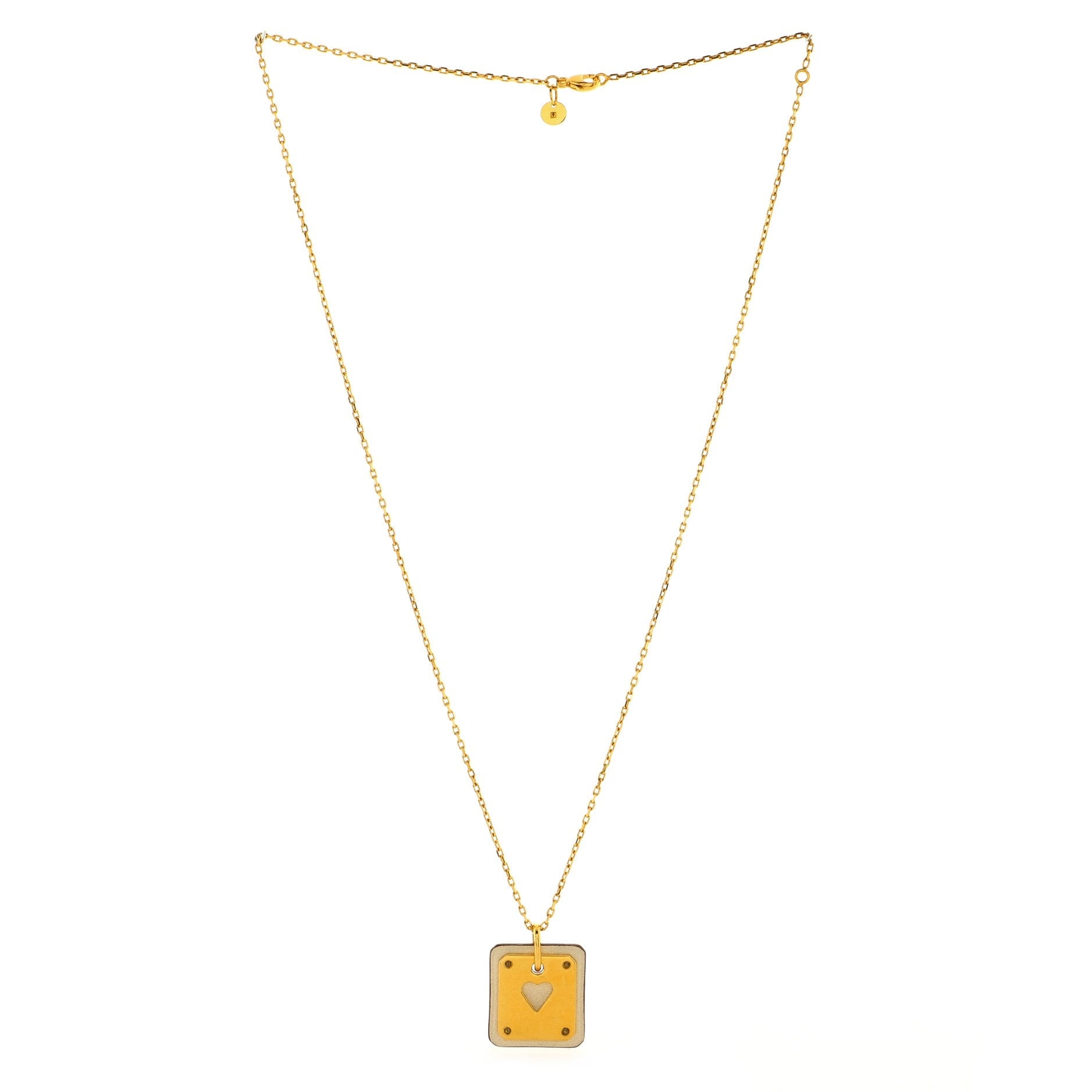 As de Coeur Pendant Necklace Metal and Leather Small