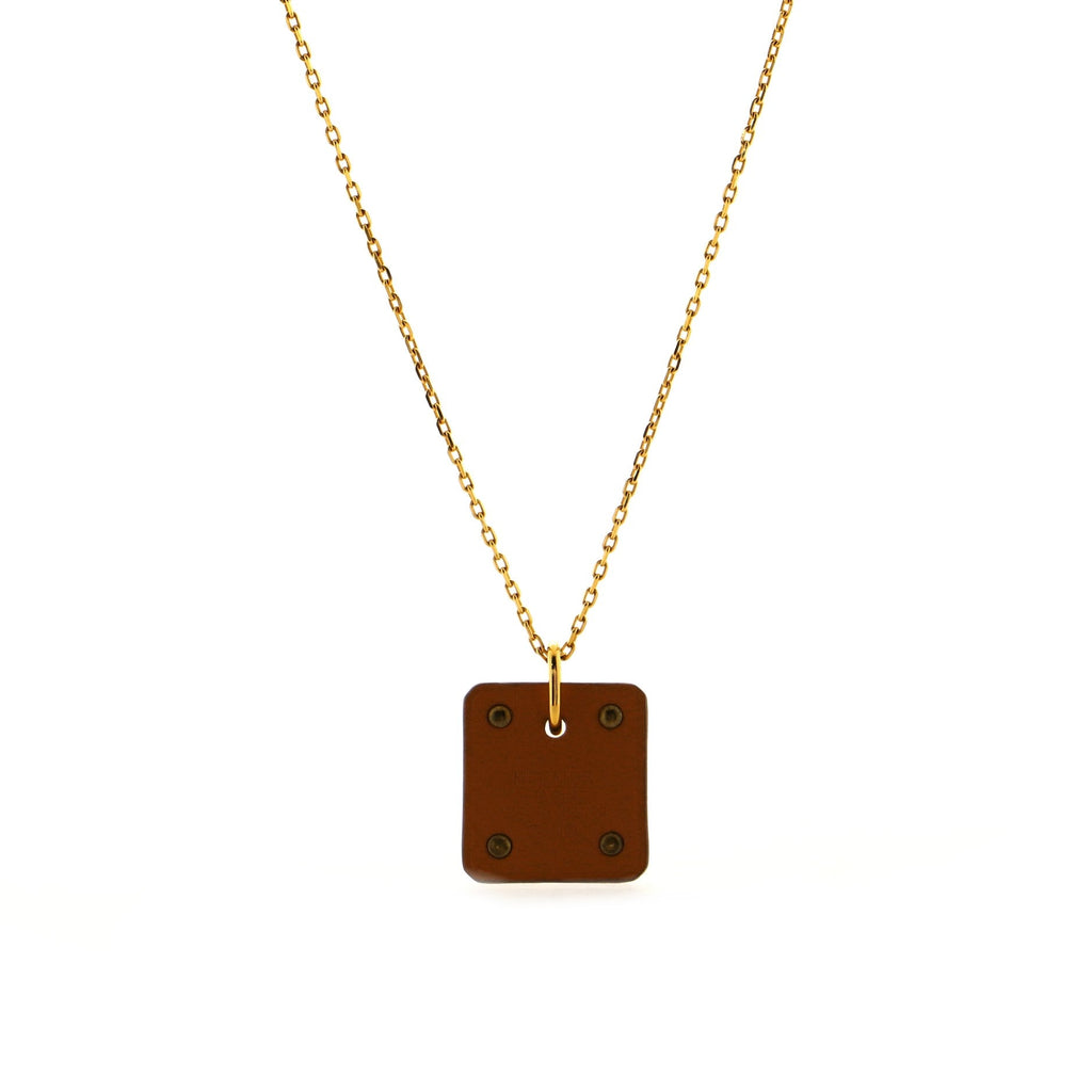 As de Coeur Pendant Necklace Metal and Leather Small