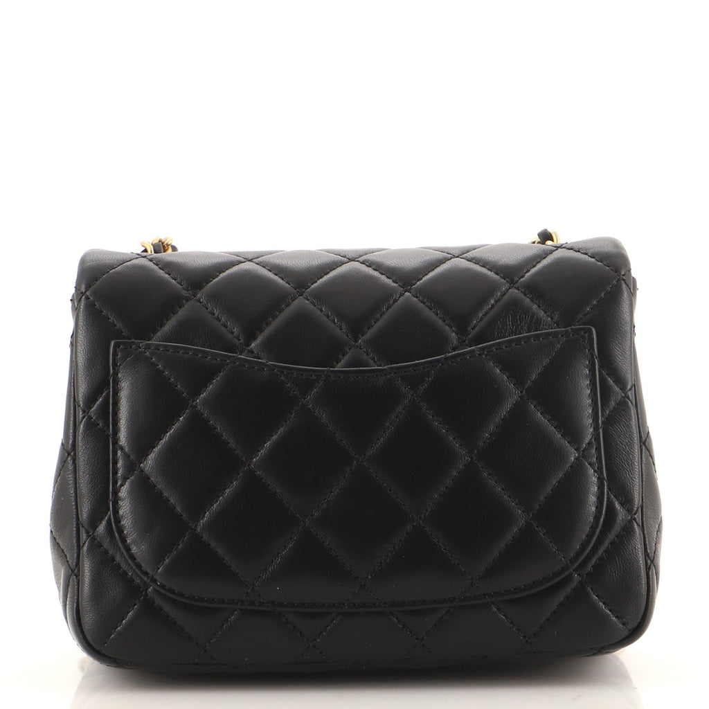 Pearl Crush Square Flap Bag Quilted Lambskin Mini