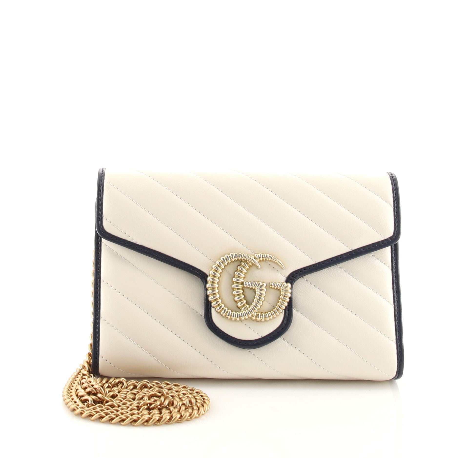 GG Marmont Chain Wallet Diagonal Quilted Leather Mini
