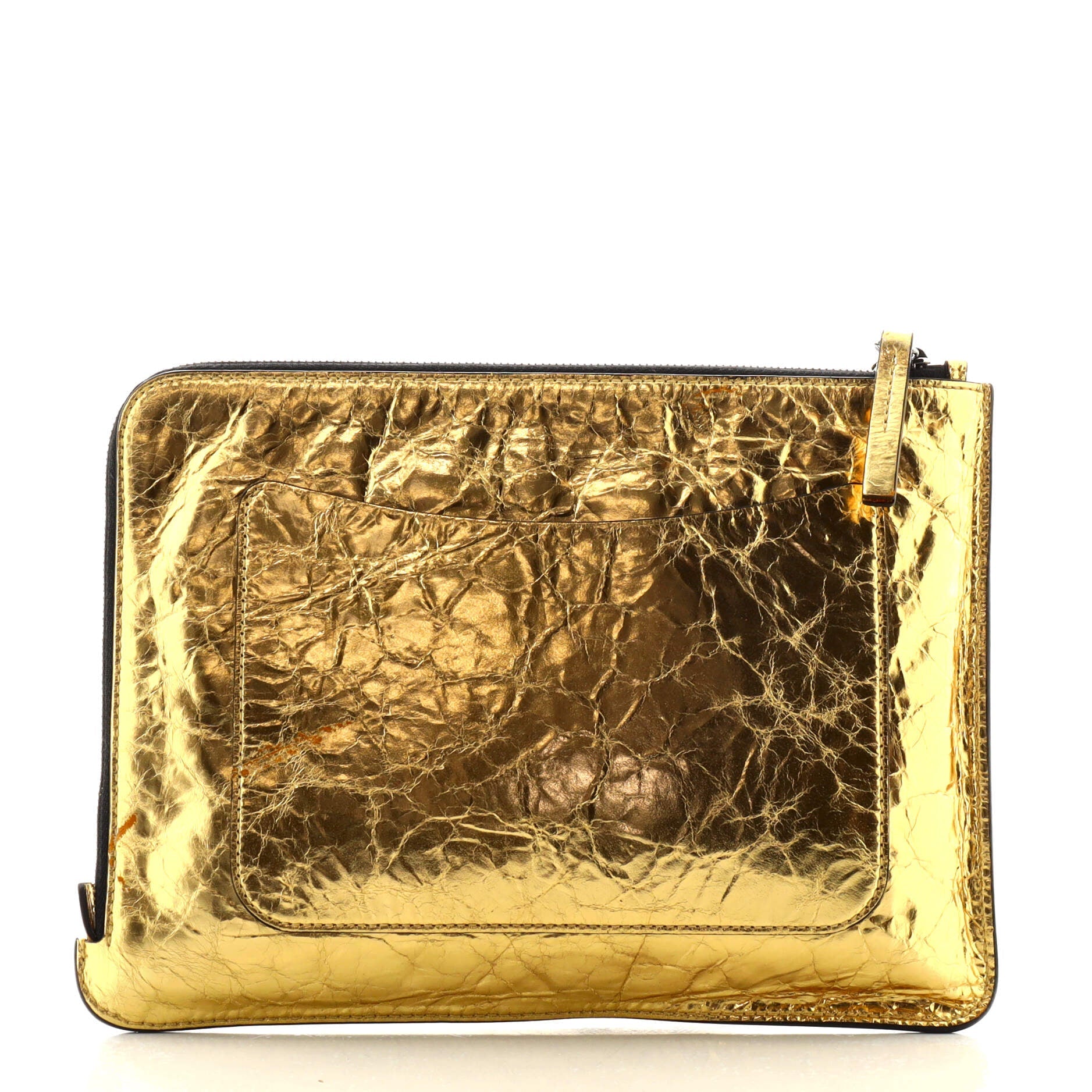 Feminine Pouch Crinkled Leather Medium