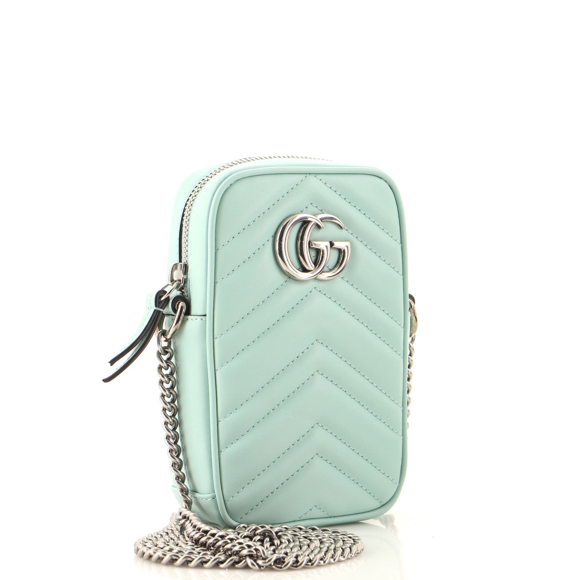 GG Marmont Vertical Phone Crossbody Bag Matelasse Leather Mini