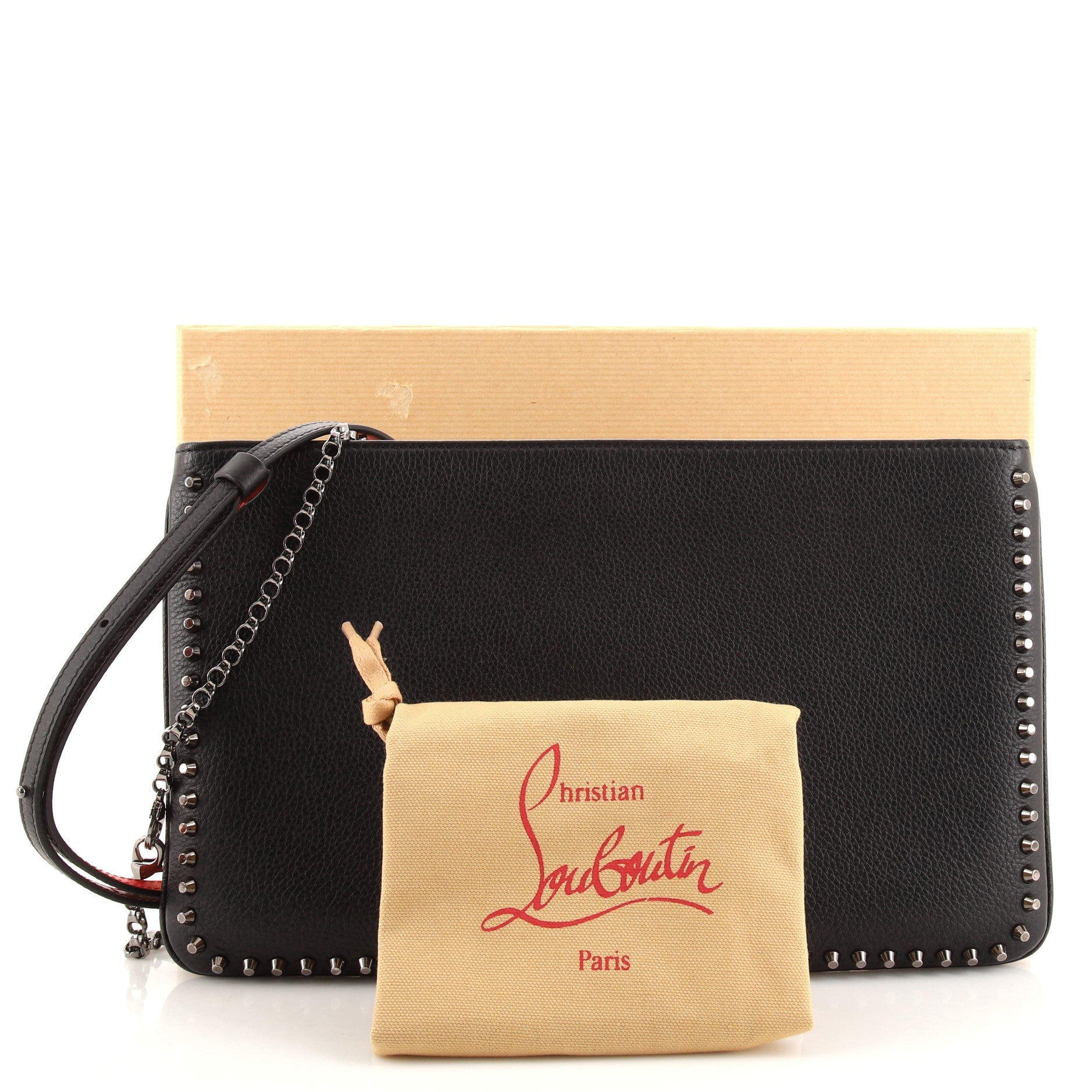 Loubiposh Clutch Spiked Leather