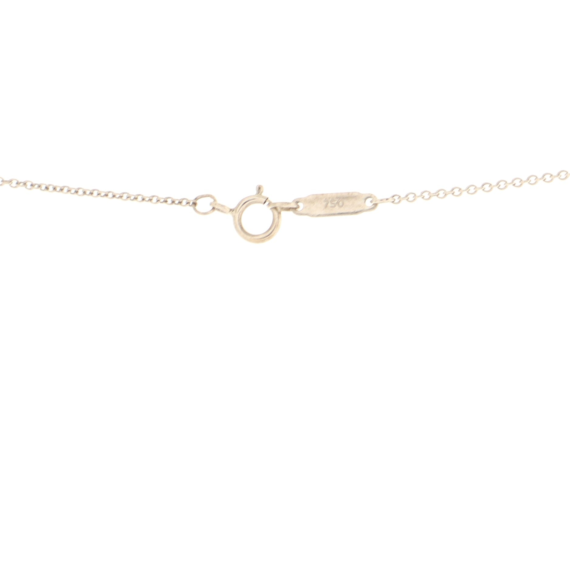 Checkerboard Key Pendant Necklace 18K White Gold with Diamonds and Enamel