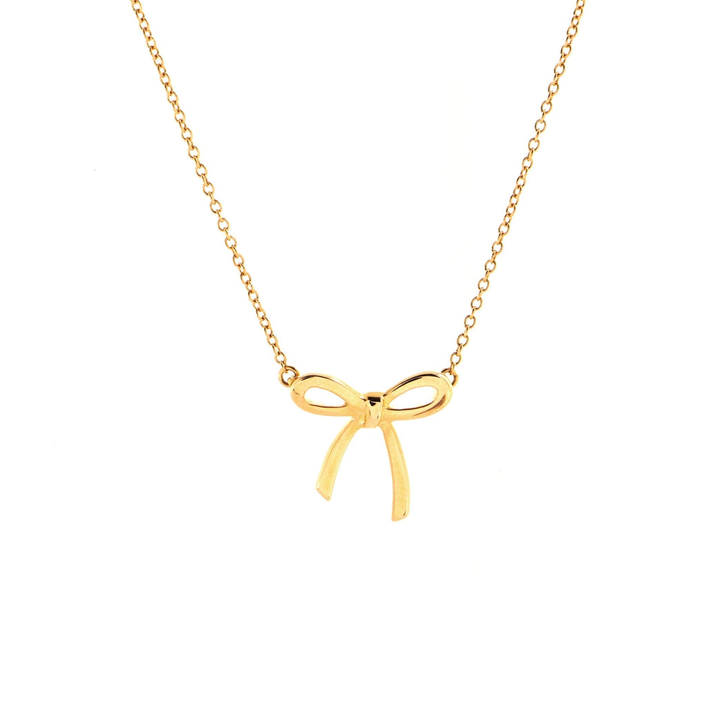 Bow Pendant Necklace 18K Rose Gold Mini