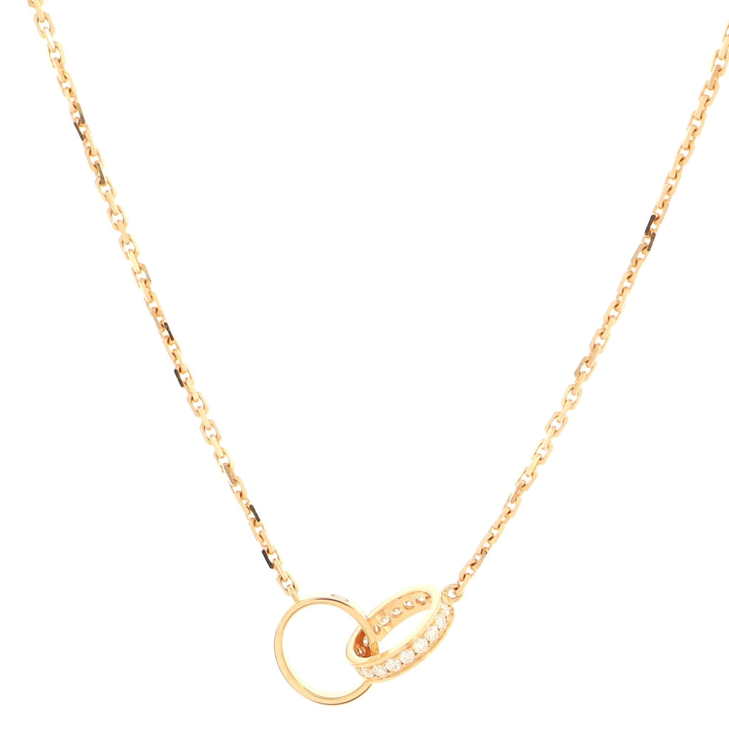 Love Interlocking Necklace 18K Rose Gold with Diamonds