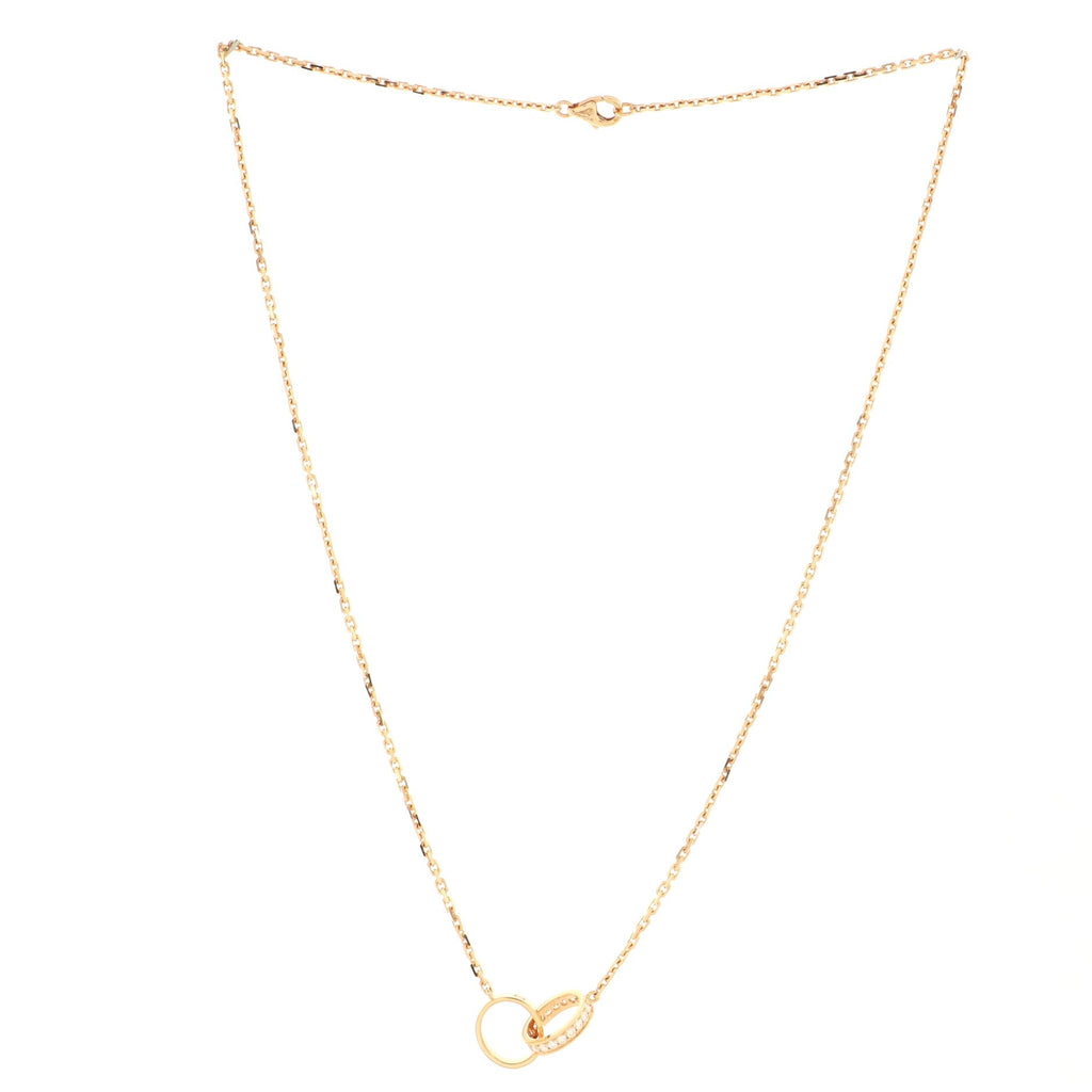 Love Interlocking Necklace 18K Rose Gold with Diamonds