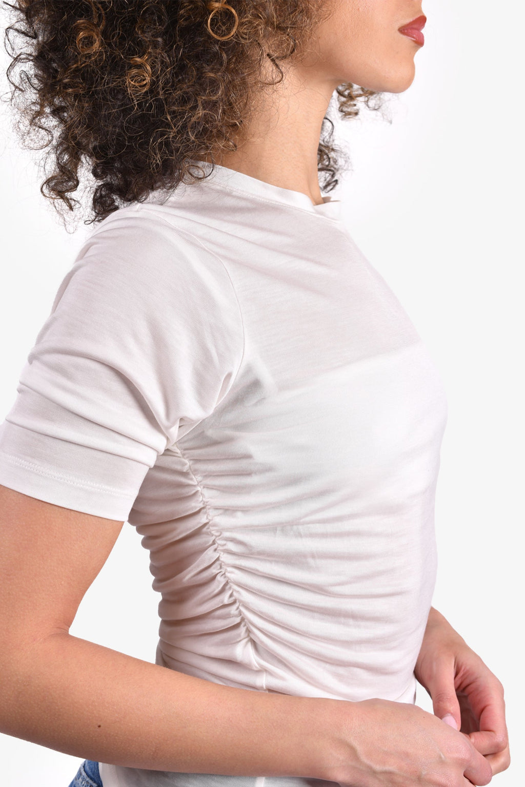 Jacquemus White Ruched Top Size M
