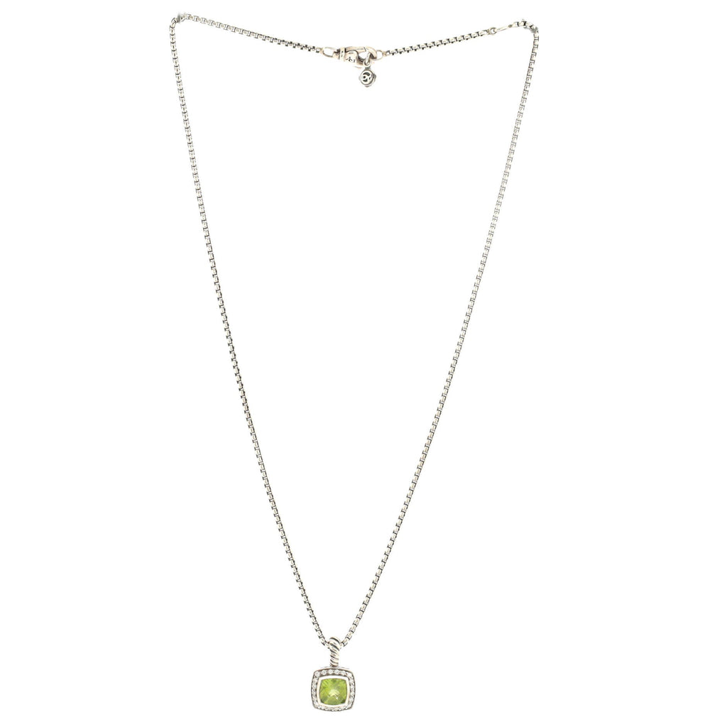 Petite Albion Pendant Necklace Sterling Silver with Peridot and Diamonds
