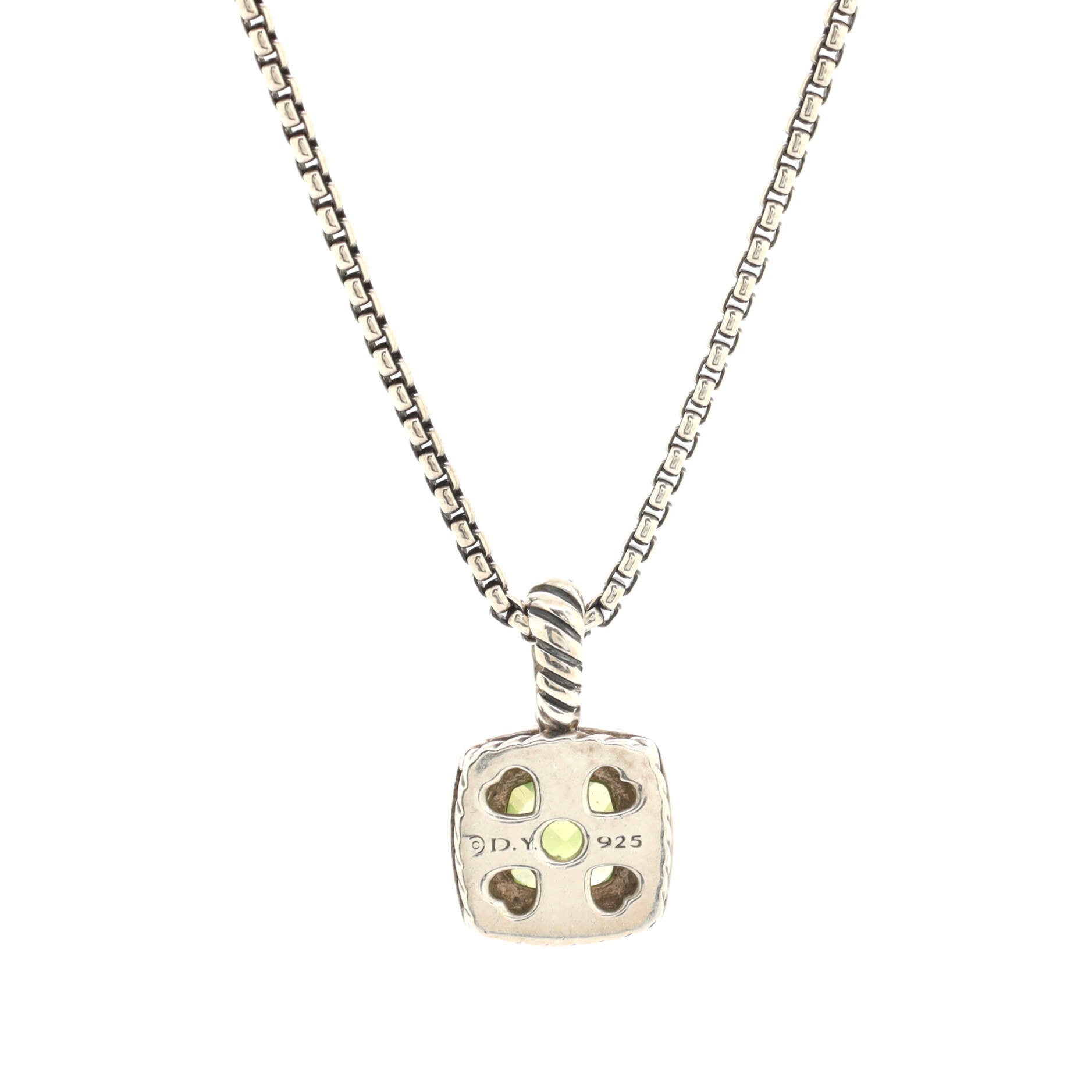 Petite Albion Pendant Necklace Sterling Silver with Peridot and Diamonds