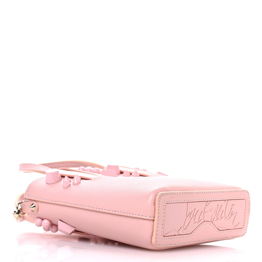 Calfskin Empire Spike Studded Mini North South Cabata Tote Rosy