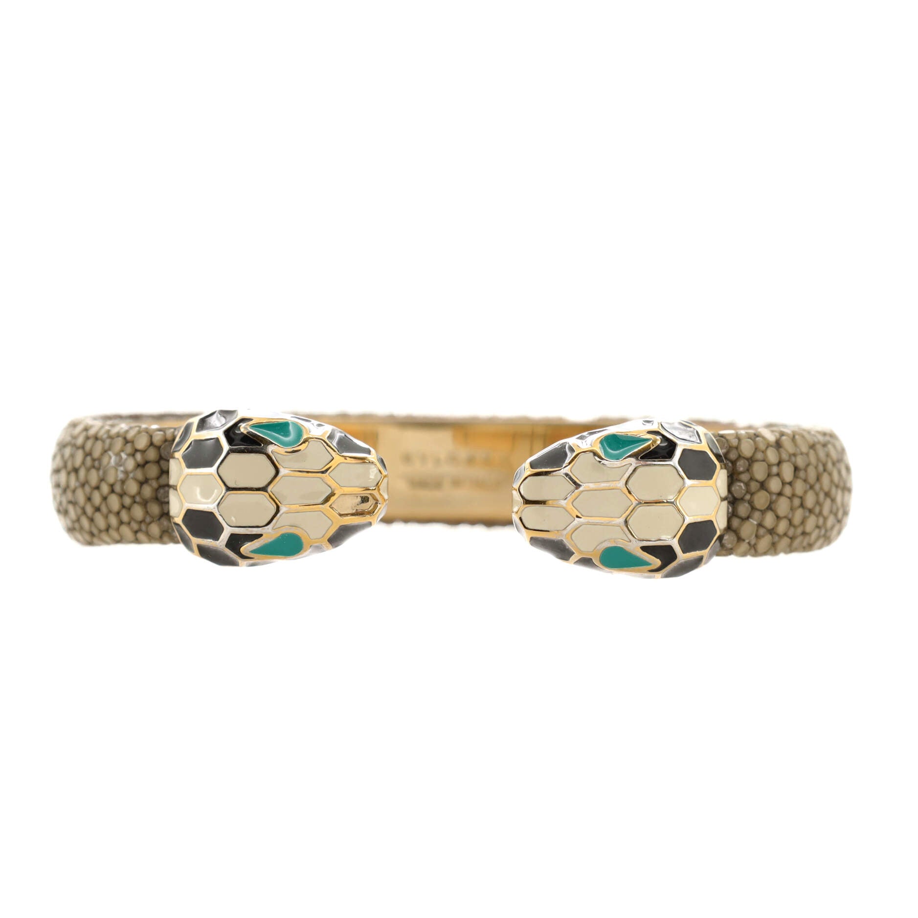 Serpenti Forever Bangle Bracelet Metal with Enamel and Karung