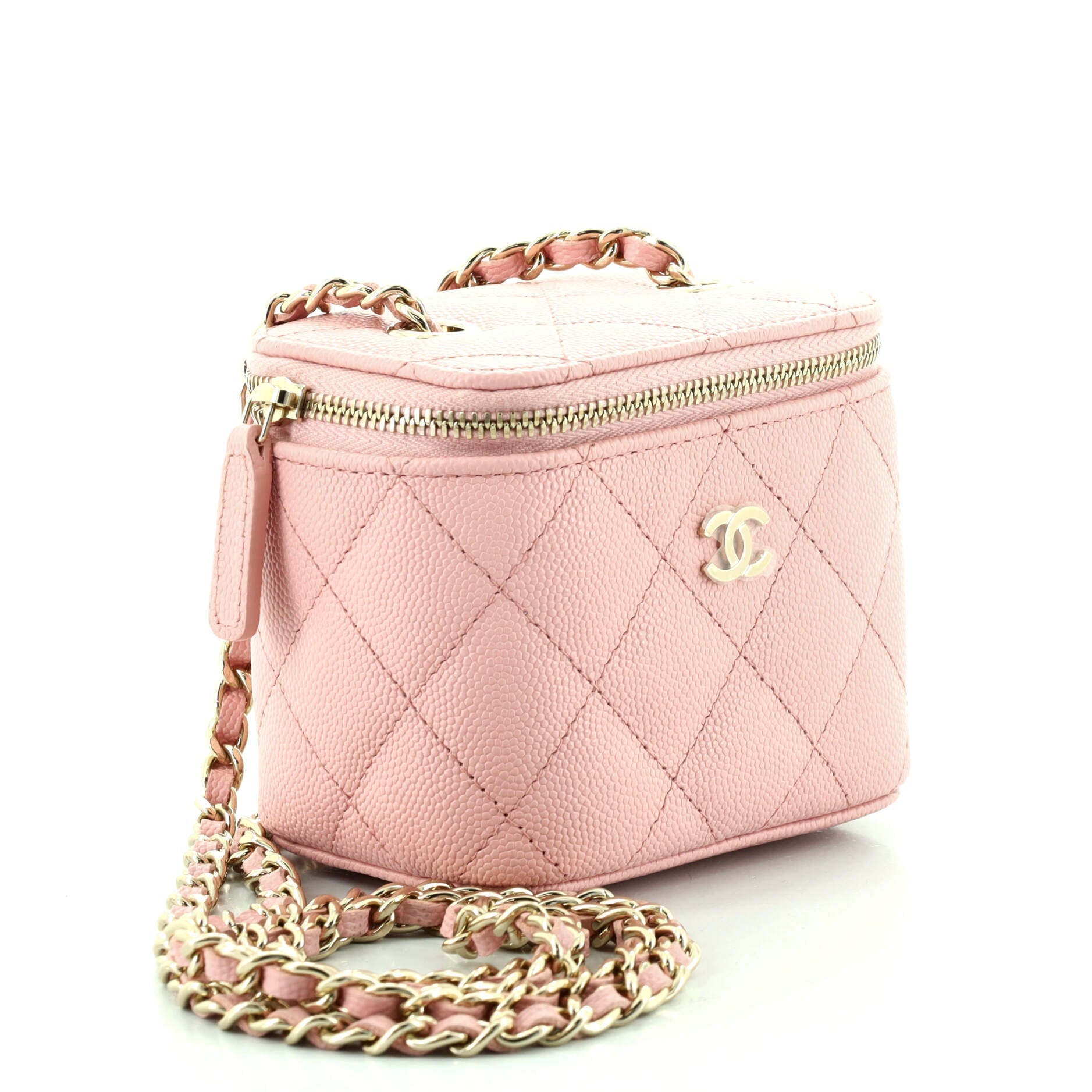 Classic Vanity Case with Chain Quilted Caviar Mini