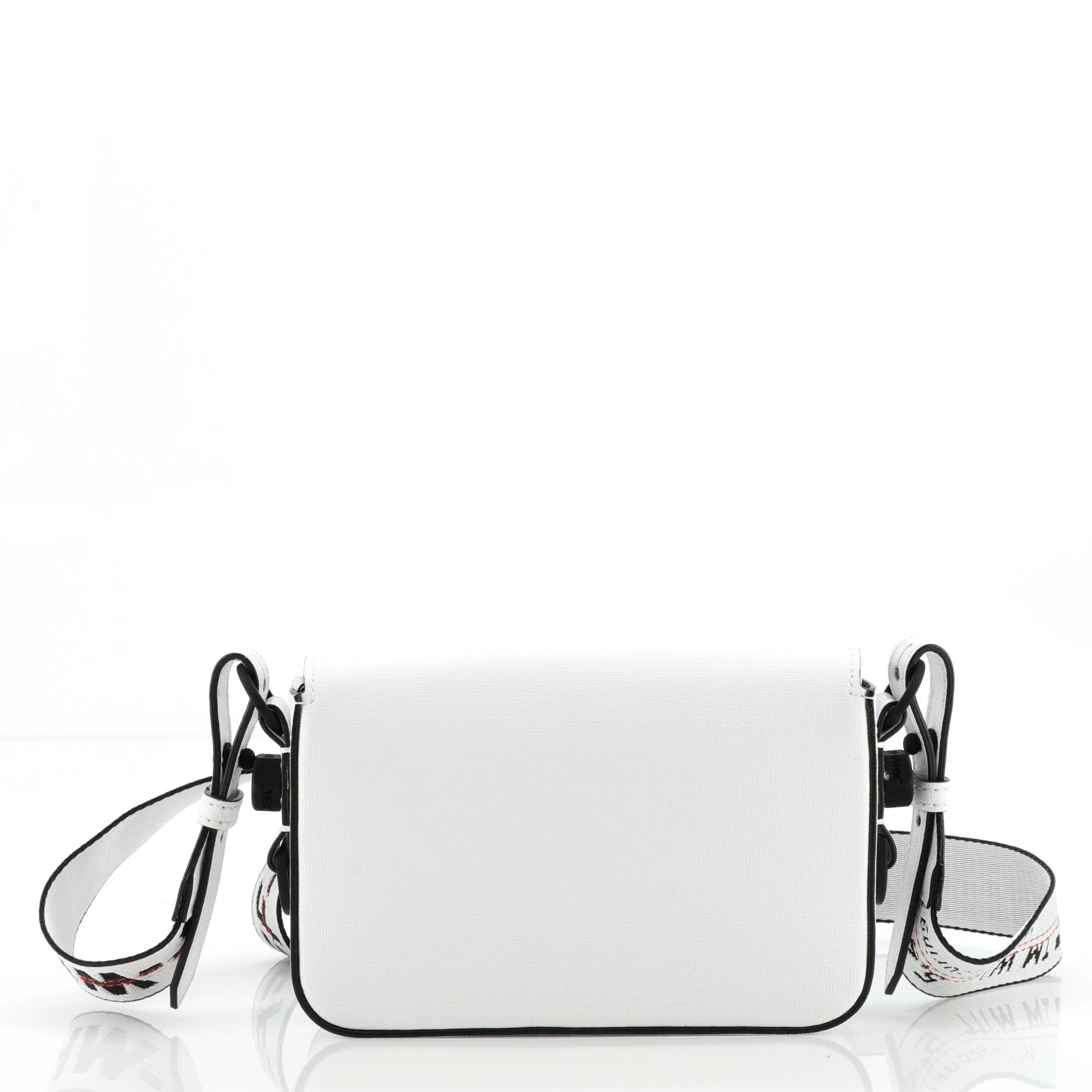 Binder Clip Flap Bag Striped Leather Mini
