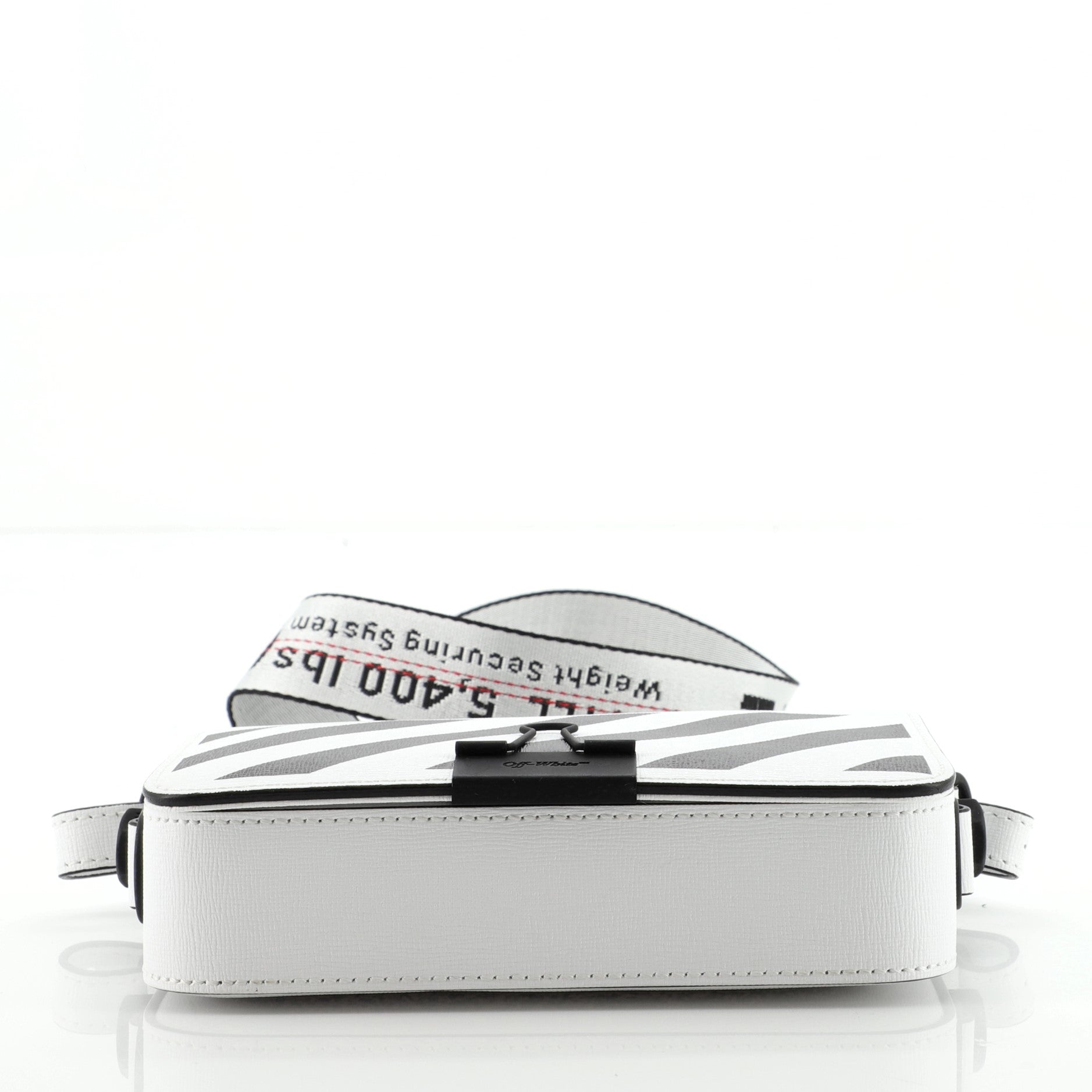 Binder Clip Flap Bag Striped Leather Mini