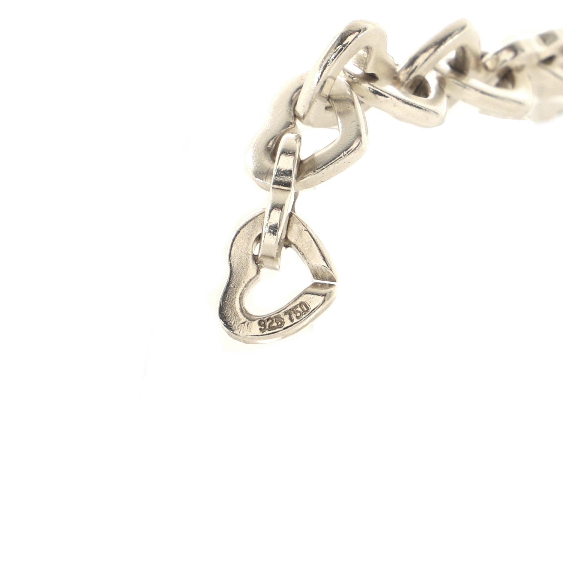 Heart Link Bracelet Sterling Silver and 18K Yellow Gold