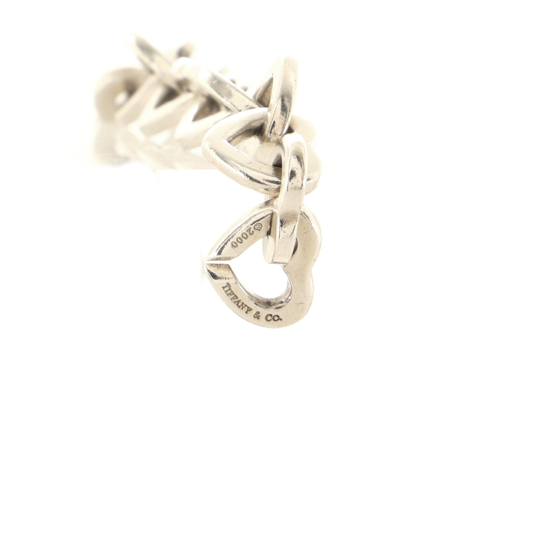 Heart Link Bracelet Sterling Silver and 18K Yellow Gold