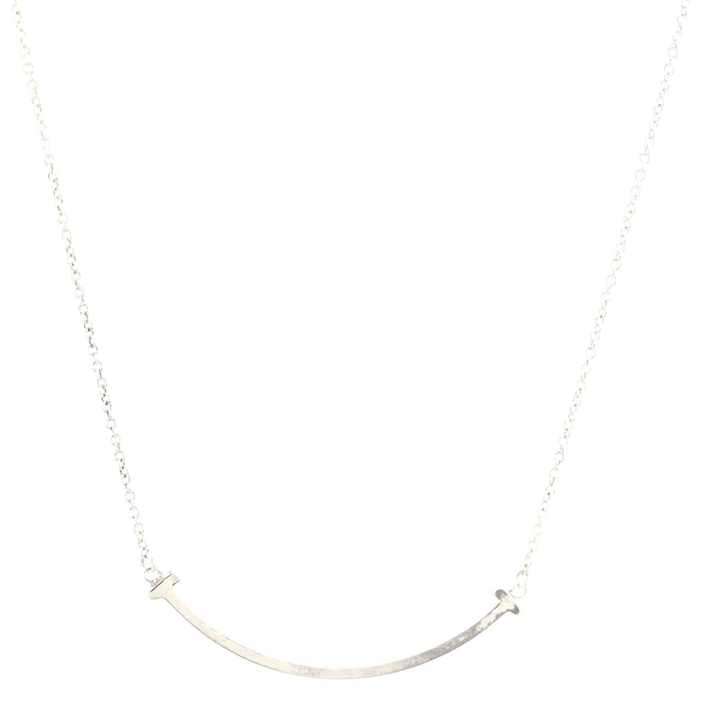T Smile Pendant Necklace Sterling Silver Small