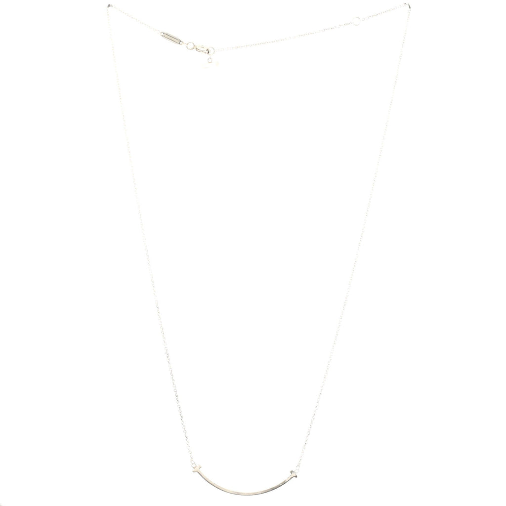 T Smile Pendant Necklace Sterling Silver Small