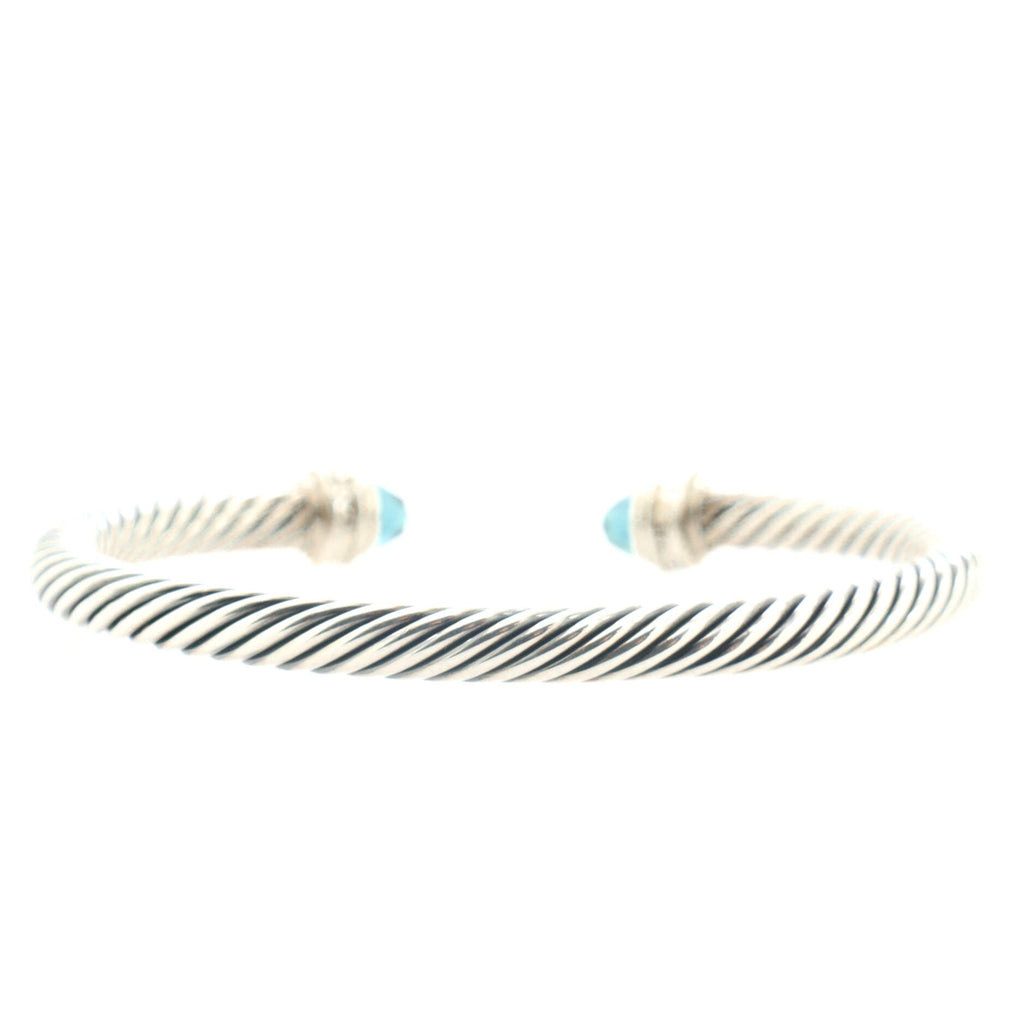 Cable Classic Princess Bracelet Sterling Silver with Topaz and Diamonds 5mm