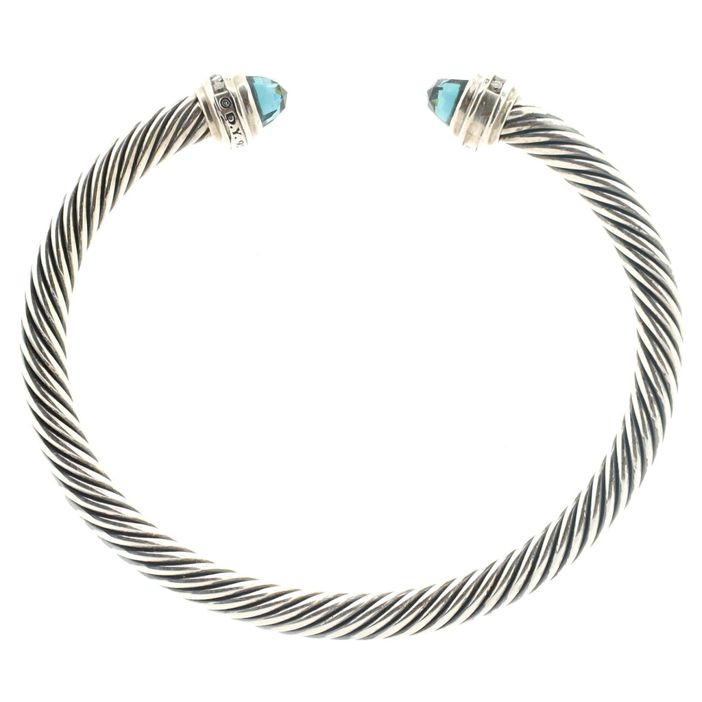 Cable Classic Princess Bracelet Sterling Silver with Topaz and Diamonds 5mm