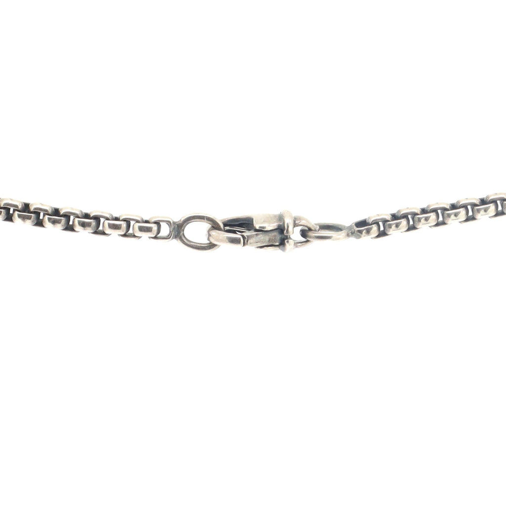 Cookie Pendant Necklace Sterling Silver with 14K Yellow Gold and Iolite 12mm