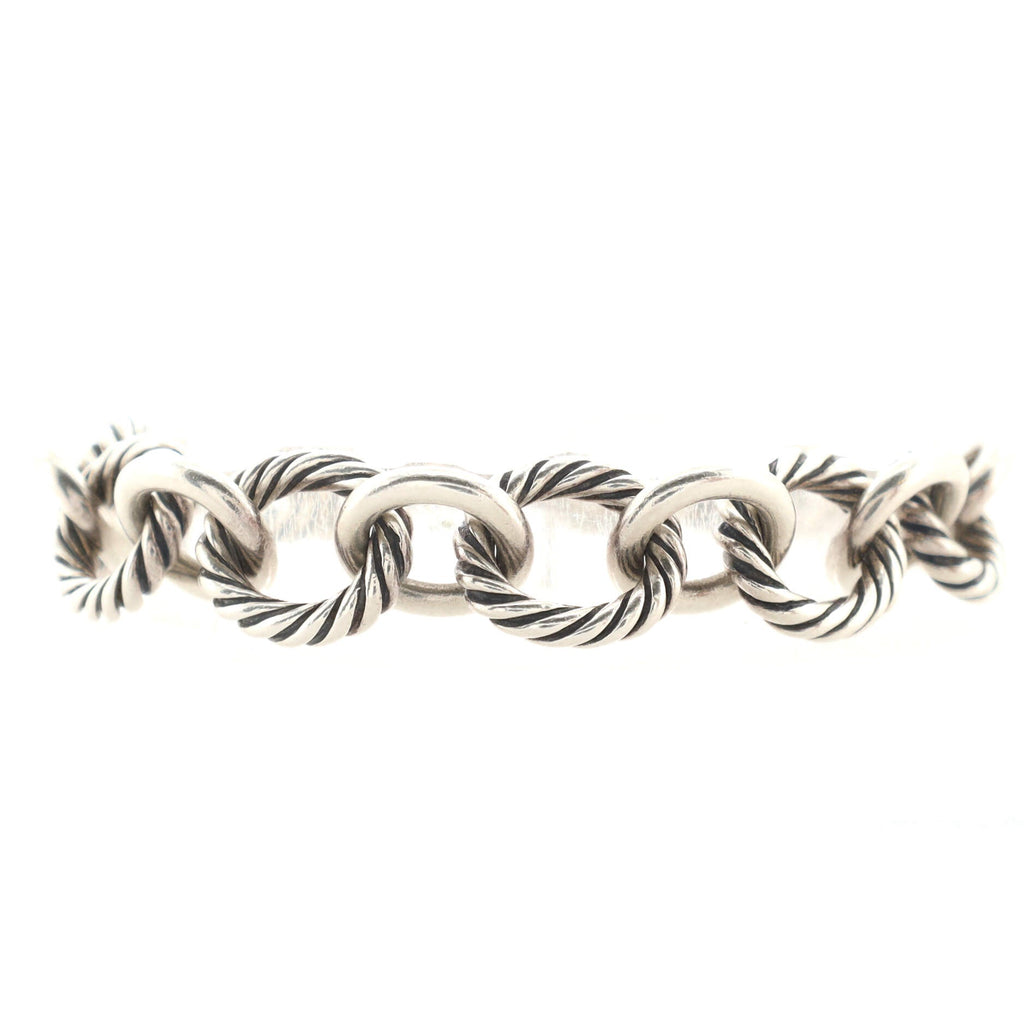 Oval Link Bracelet Sterling Silver Large