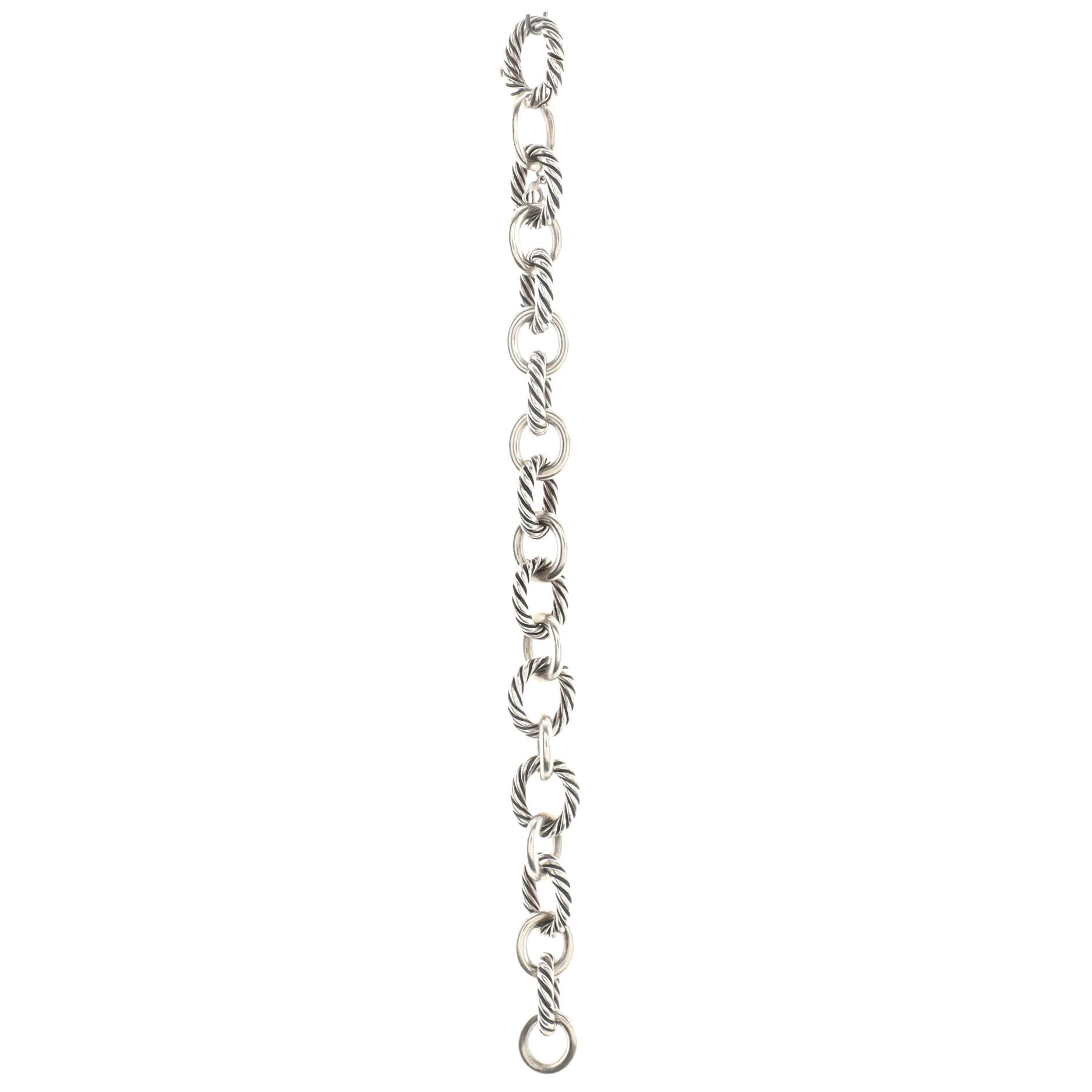 Oval Link Bracelet Sterling Silver Large