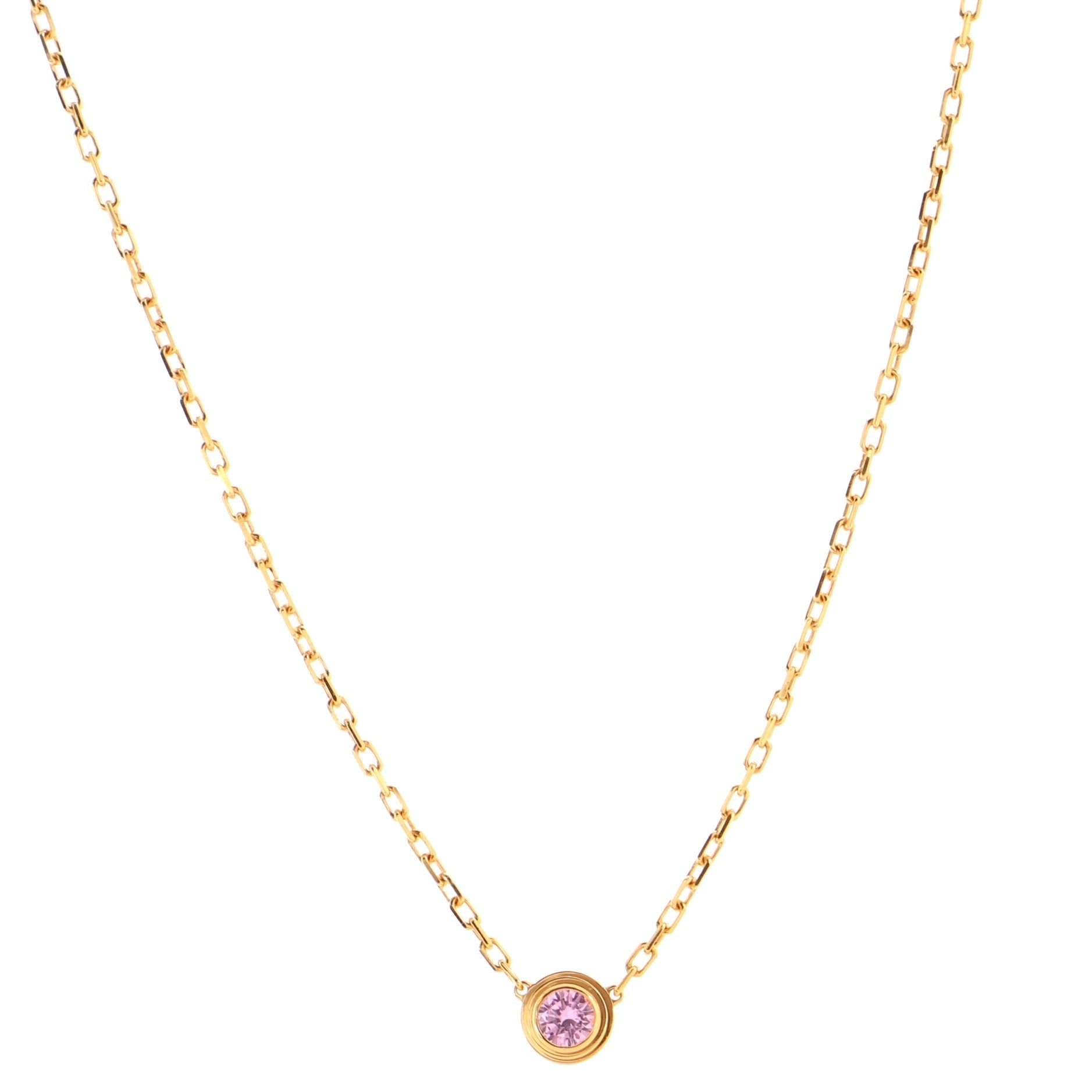 Cartier D'Amour 1 Pink Sapphire Necklace 18K Rose Gold
