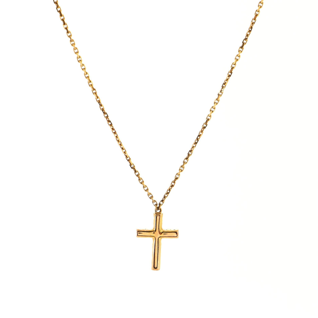 Cross Pendant Necklace 18K Rose Gold with Diamonds