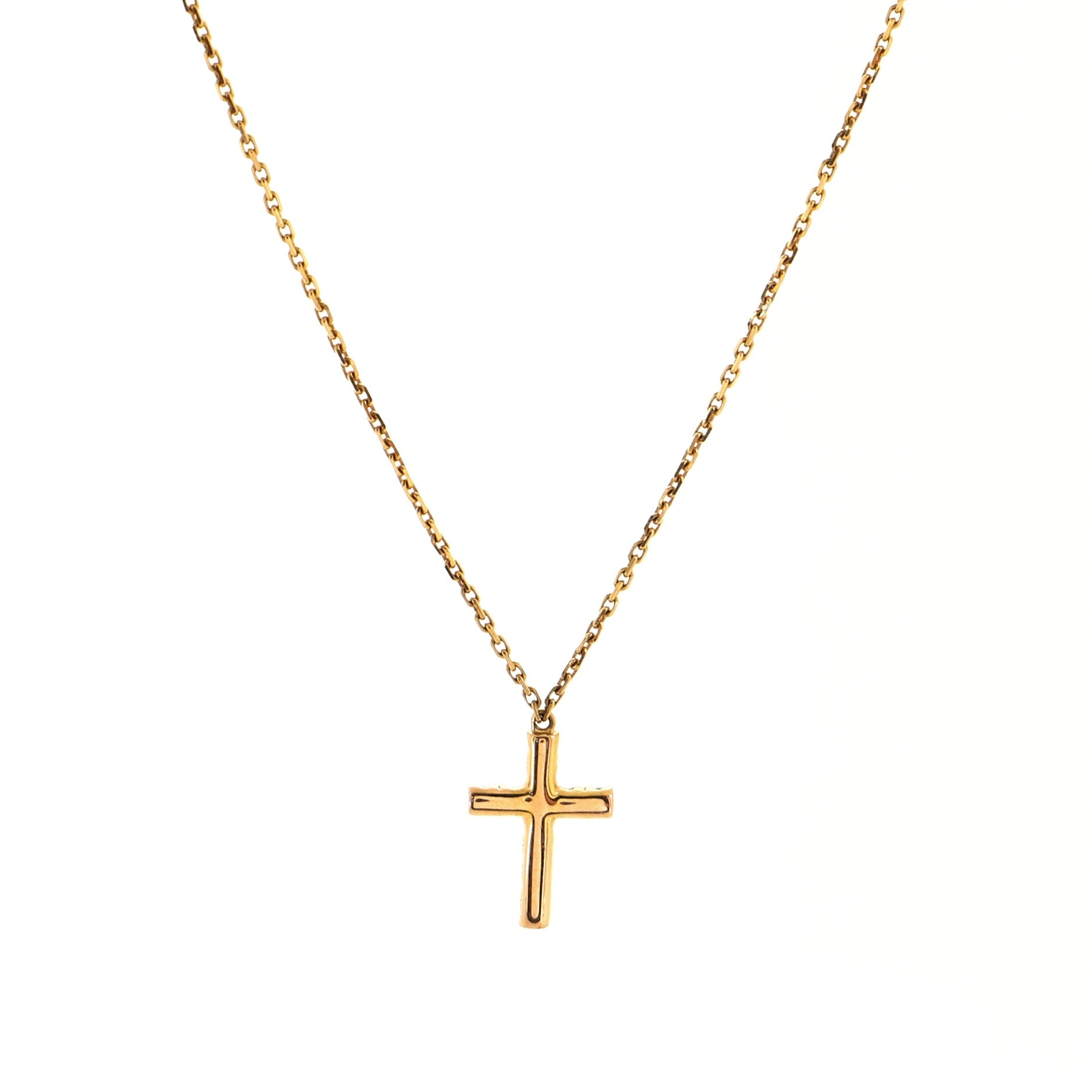Cross Pendant Necklace 18K Rose Gold with Diamonds