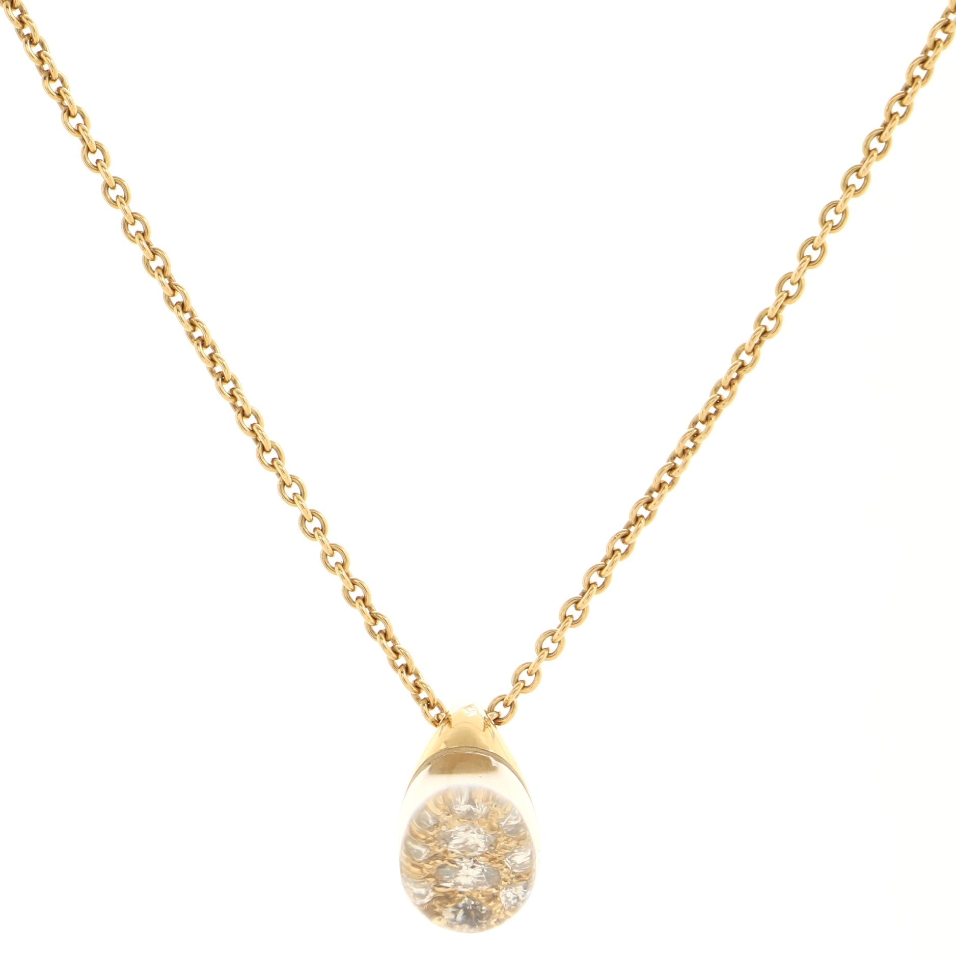 Mist Pendant Necklace 18K Yellow Gold with Diamonds