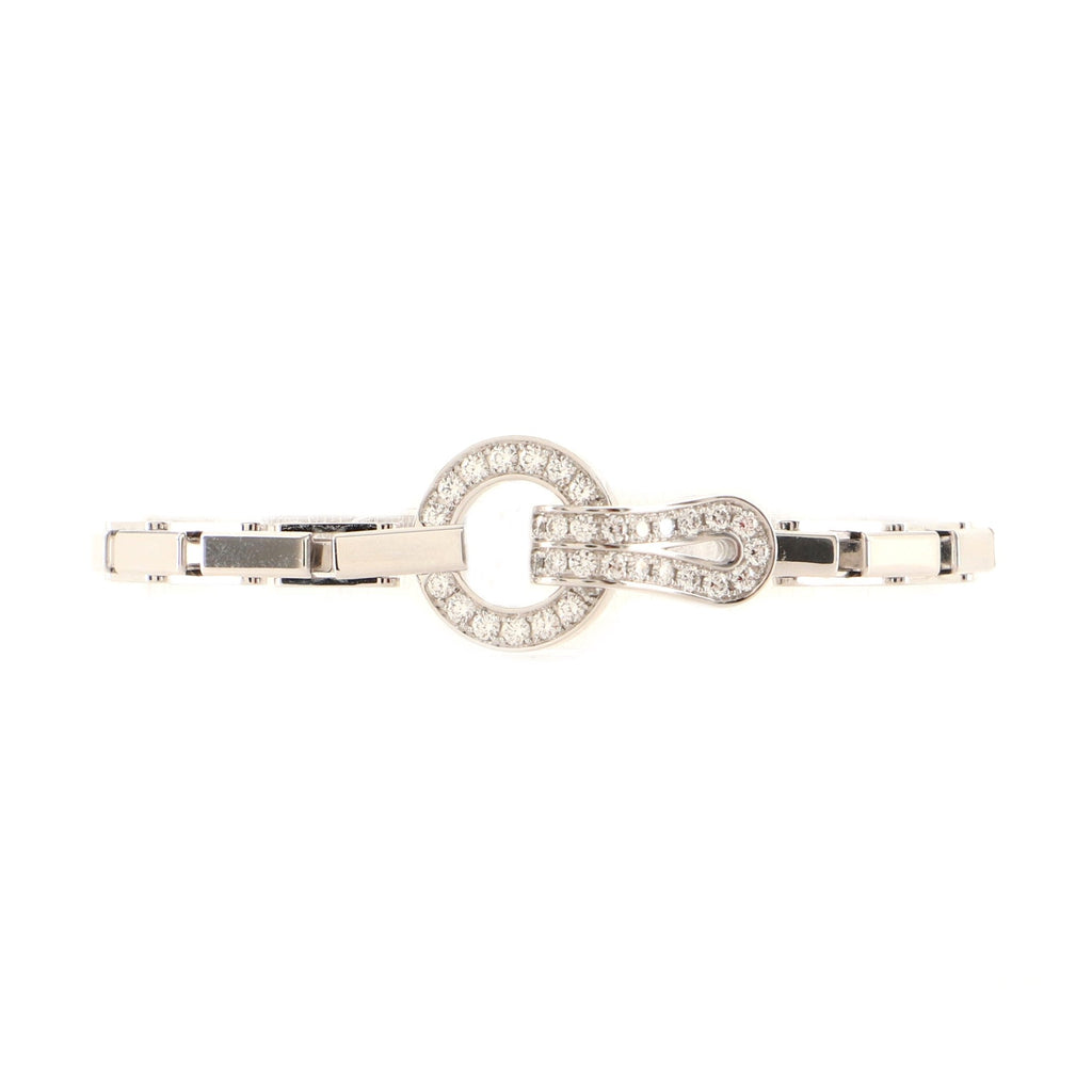 Agrafe Chain Link Bracelet 18K White Gold and Diamonds